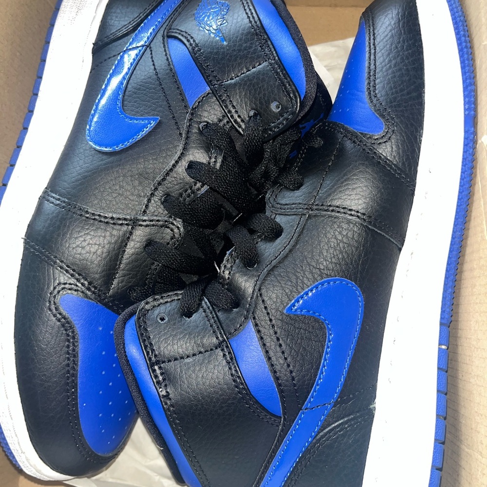 Black and Blue High-Top Sneakers